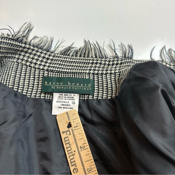 Harve Benard Black and White Fringed Plaid Blazer - Picture 8 of 8